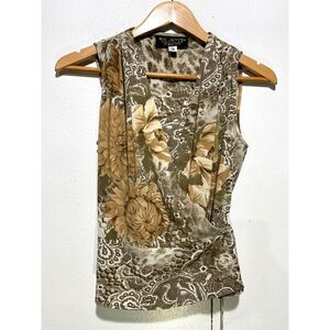 St. John Couture by Marie Gray wrapped top floral Y2K office siren women 4